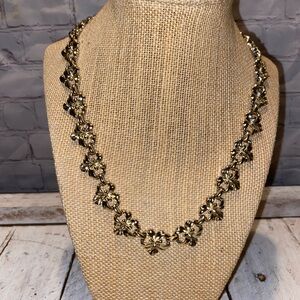 Vintage Gold Tone Floral Choker Necklace